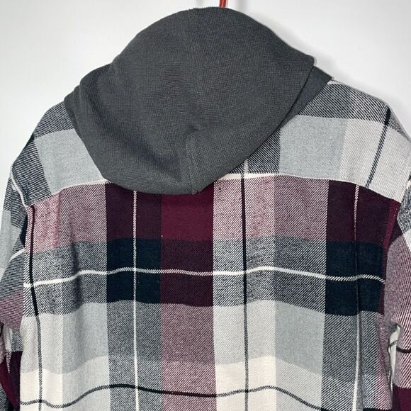 American Eagle thick flannel with hoodie - Picture 6 of 7